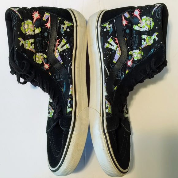 Vans X Disney Pixar Toy Story Buzz Lightyear Sk8 Suede  Hi Tops, Mens Size 10 - Picture 4 of 12